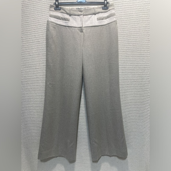 ANDY The-Ahn Cream Tweed Wool Blend wide Leg Trouser - Picture 1 of 7